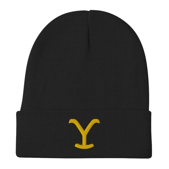 MEMI Apparel Other - Yellowstone “Y” embroidered black beanie (M)